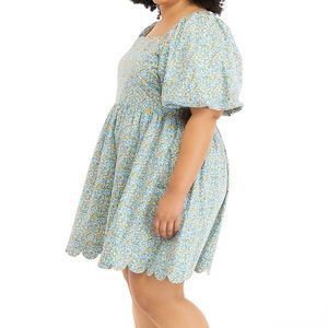 English Factory Puff Sleeve Mini Dress (S)